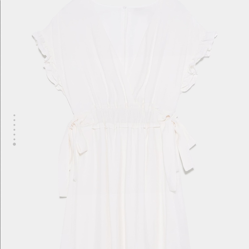 Zara White dress with Bows size XS - Picture 5 of 9